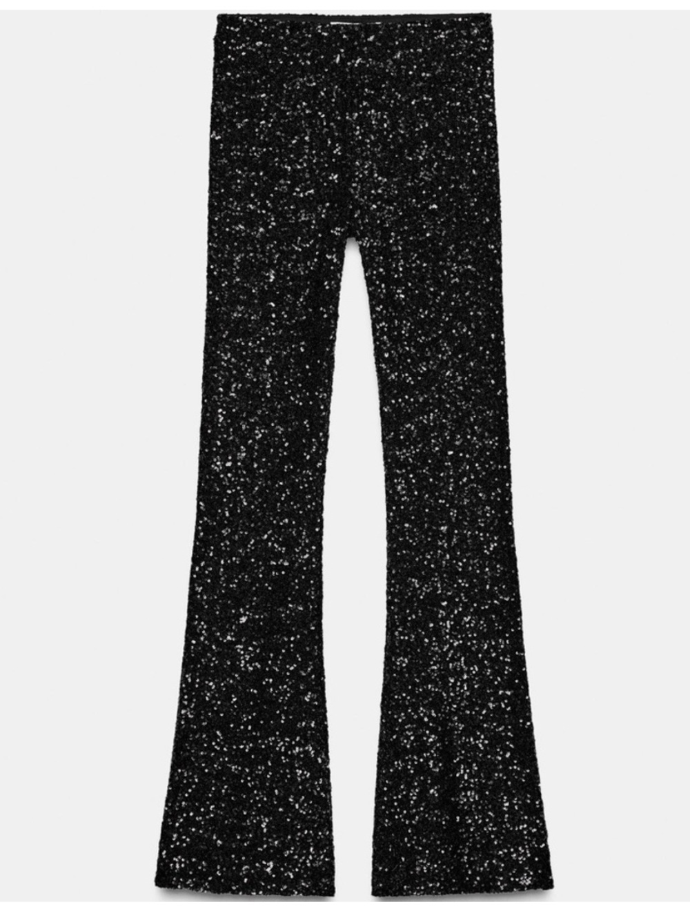 Zara Black Sequin Stretchy Flare Pants